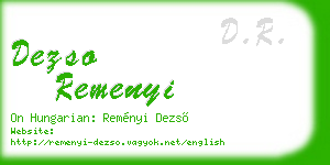 dezso remenyi business card
