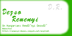 dezso remenyi business card